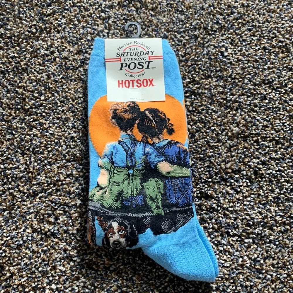 Norman Rockwell crew socks NWT new womens men’s unisex